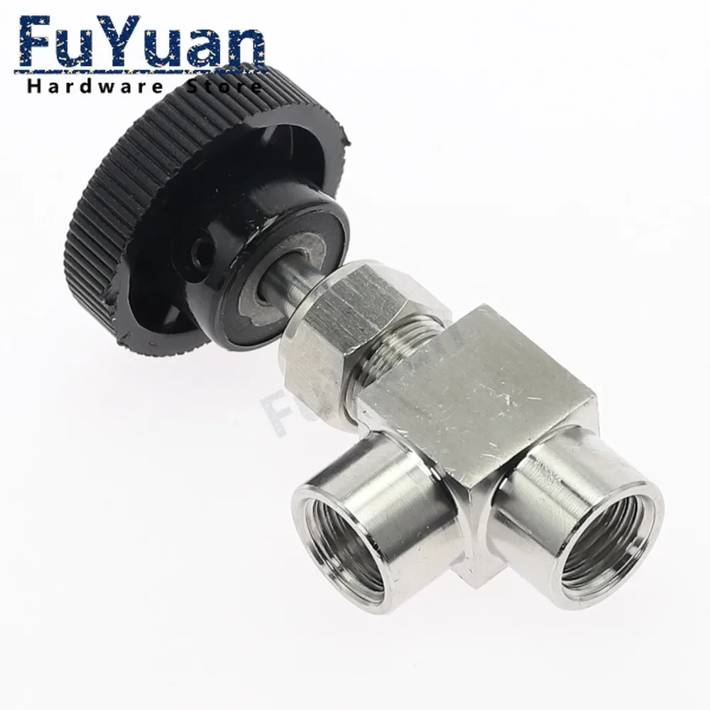 

1 шт. 304 ВКЛ/ВЫКЛ 1/8 "1/4" 3/8 "1/2" Регулируемый игольчатый клапан с внутренней резьбой 90 градусов Нержавеющая сталь BSP/NPT