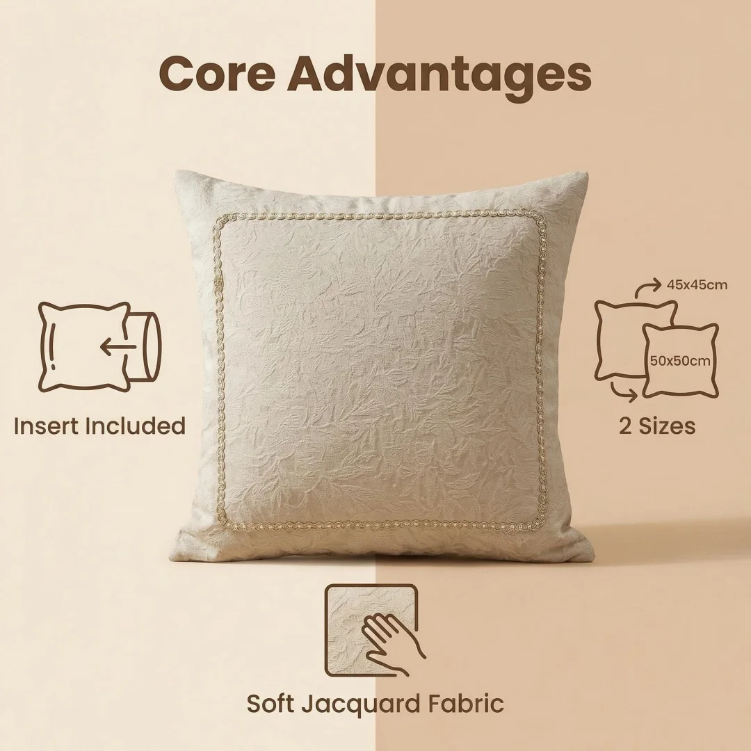 Pillow light milk tea lace pillow with core North American pastoral log leisure living room sofa bay window chair pillow pillow