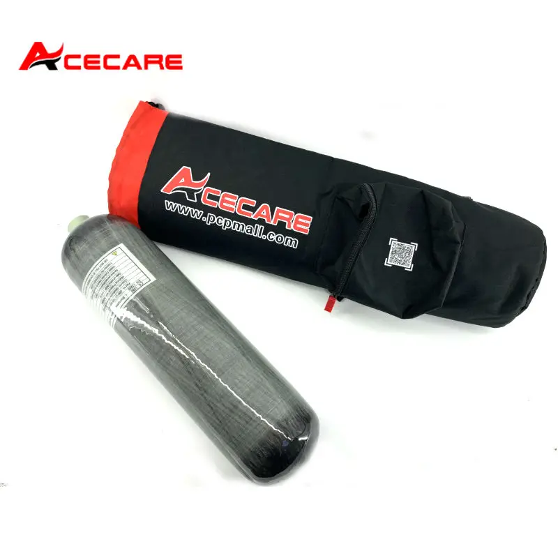 ACECARE-Tanque do ar comprimido do cilindro HPA da fibra do carbono com saco, 3L CE, 30Mpa, 300Bar, 4500Psi, Rebreather do mergulho autônomo