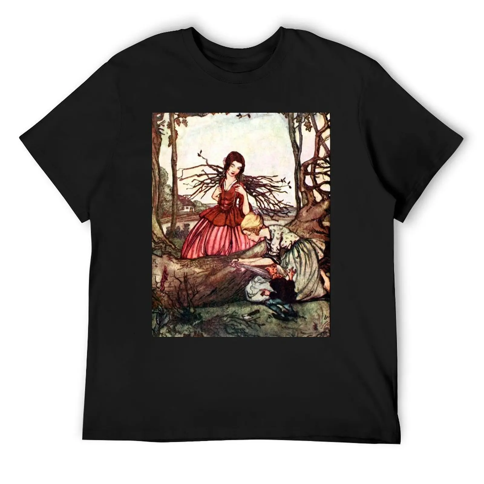 

Snow White and Rose Red - Grimm Brothers - Rie Cramer T-Shirt blue archive T-shirts man plus size tops sweat shirts, men