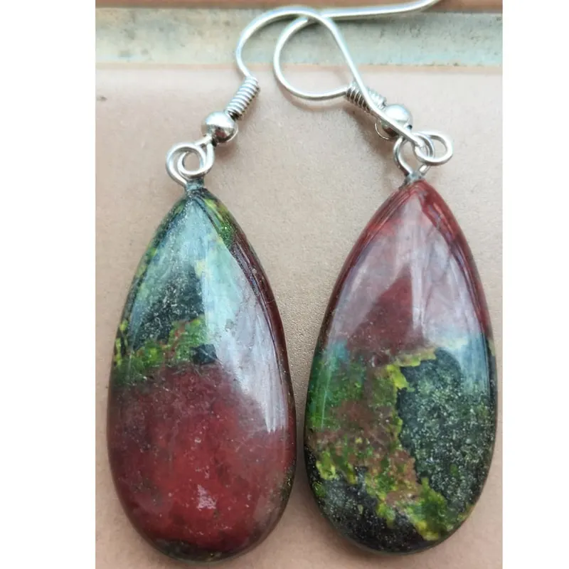 Bloodstone Labradorite Tiger Eye Aventurine Goldstone Blue Sand Crystal Aventurine Unakite Dangle Earring PWB1186