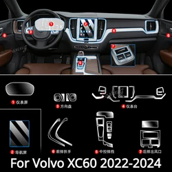 For Volvo XC60 2022-2024 Car interior Accessories film transparent TPU Navigation Gear Panel Center Console Anti-scratch resist