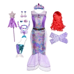 Girl Mermaid Princess Costumes Kid Fancy Party Carnival Birthday Gift Summer Dress Mermaid Dress