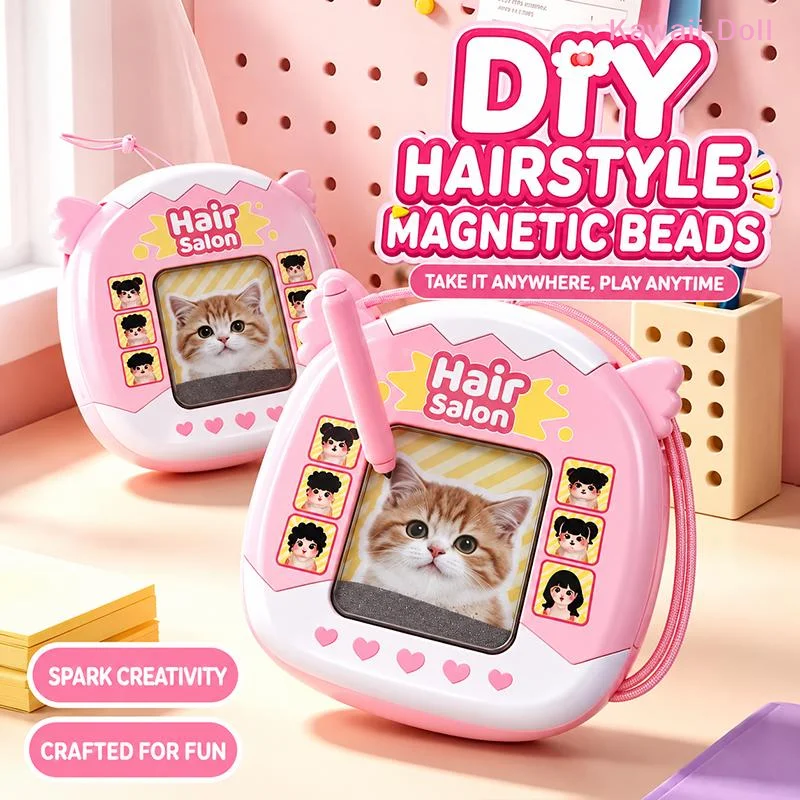 [DO]DIY Magnetic Cat Hairstyle Art Board Creative Steel Ball Drawing Toy Stress Relief Toy For DIY Graffiti Board[DO]