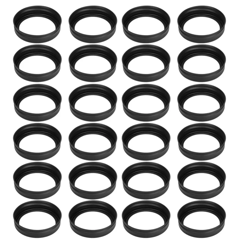 24Pcs For Mason Jar Horse Mouth Iron Lid Round 70mm Widemouthed Split Cover Matte Black