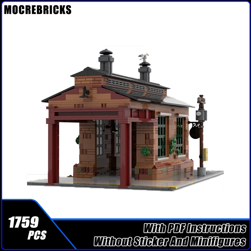 

Старый складский угловой модуль MOC, строительный блок, технология сборки, модель, развивающие игрушки в качестве рождественских подарков для мальчиков и девочек