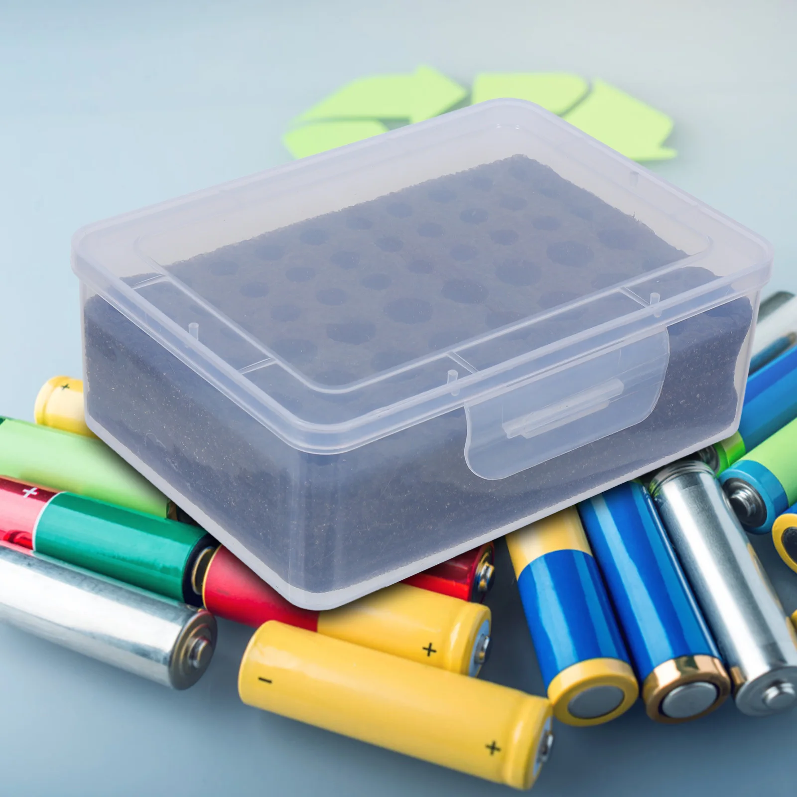 Multi Compartment Box for Aa Aaa - Clear Plastic Storage Organizer Holder Case Stackable Design for Home