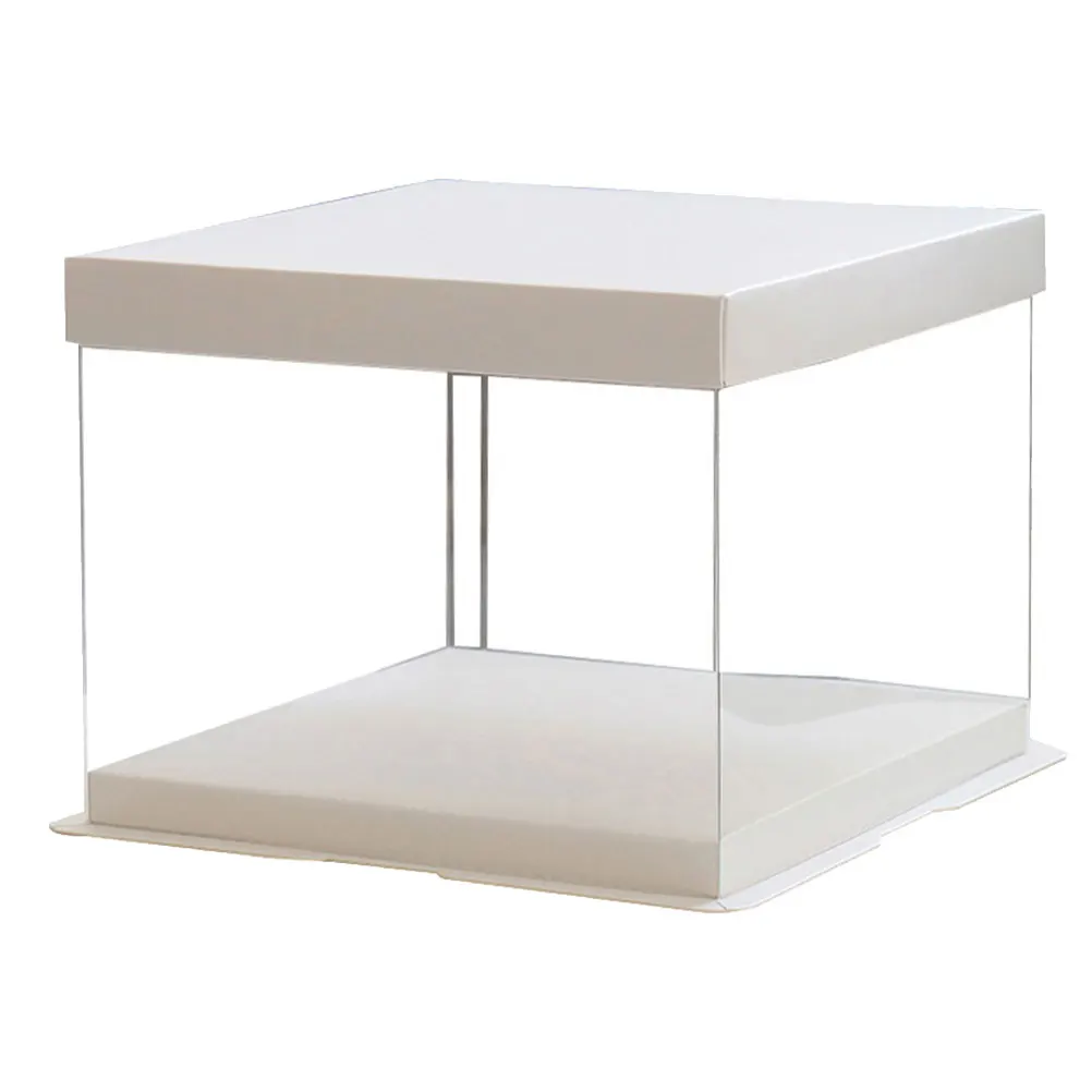 1/2pc 8/10/12inch Transparent Birthday Cake Box Plastic Chocolate Cake Packaging Gift Box Dessert Storage Bakery Wrapping Box