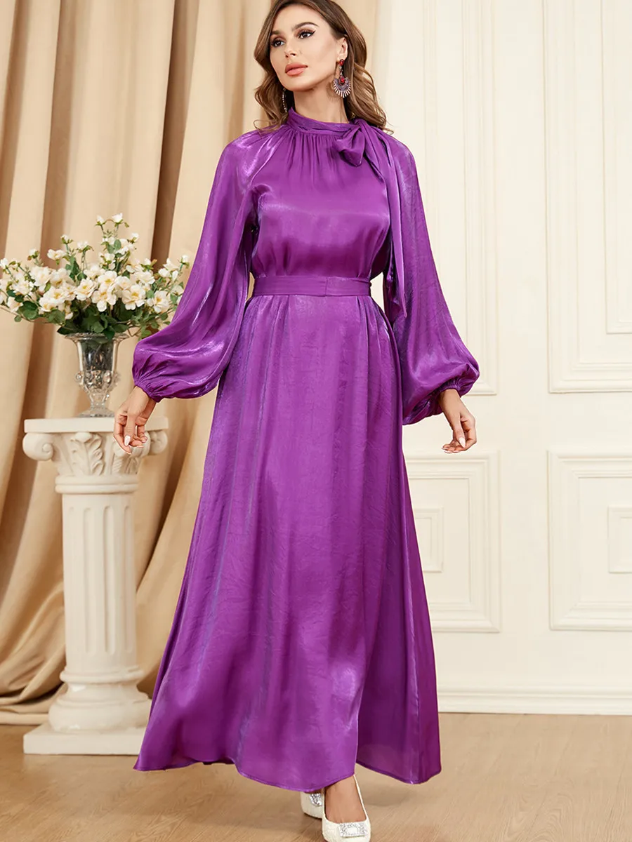 

2024 Dubai Abayas for Womens Satin Hijab Dress Caftan Femme Kaftan Robe Kimono Islam Luxury Maxi Long Dresses Abaya Muslim Sets