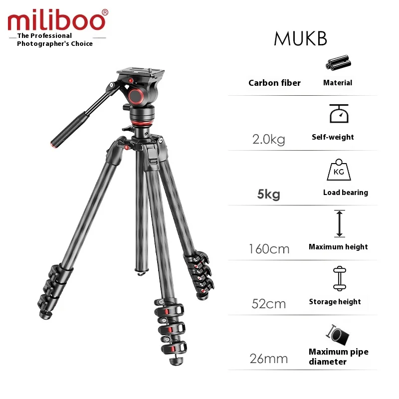 miliboo MUFA Lightweight Travel Camera Video Tripod Central Axial Inversion Marco Shoot for Photography Outdoor Movement