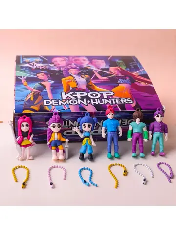 Randomly ​12pcs KPOP Demon Hunters Blind Box, Poke Poke Lucky Game for Kids, PVC Anime Figure Collectibles for Party Gifts​
