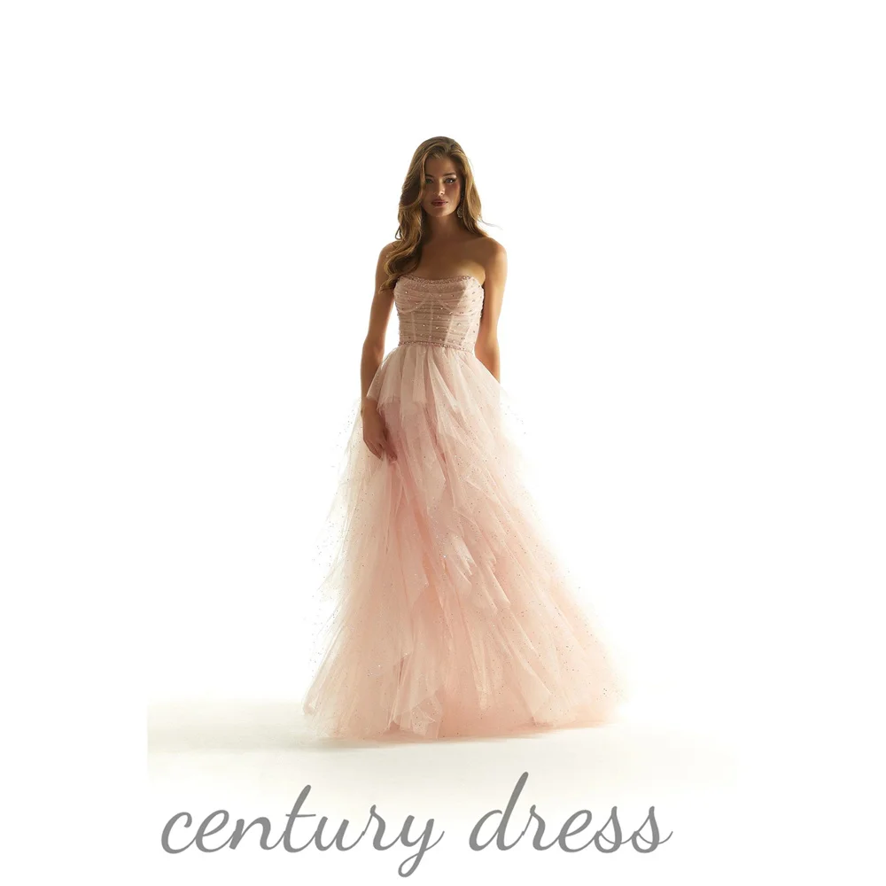 

Century Sleeveless Lace-up Evening Dress Beading Charming Prom Dresses Exquisite Sequins Floor-length Party Gown вечернее платье