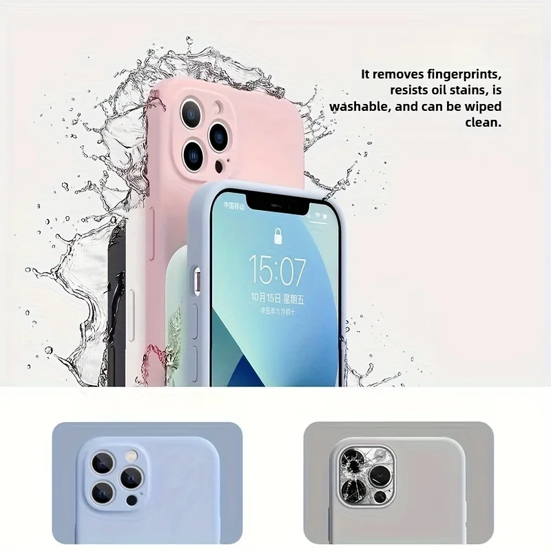 Luxuriöse Eingebaute Flanell Einfarbige Stoßfeste Handyhülle für iPhone 17, 16, 15, 14, 13 Pro Max Weiche TPU Rückseite – Detail 7