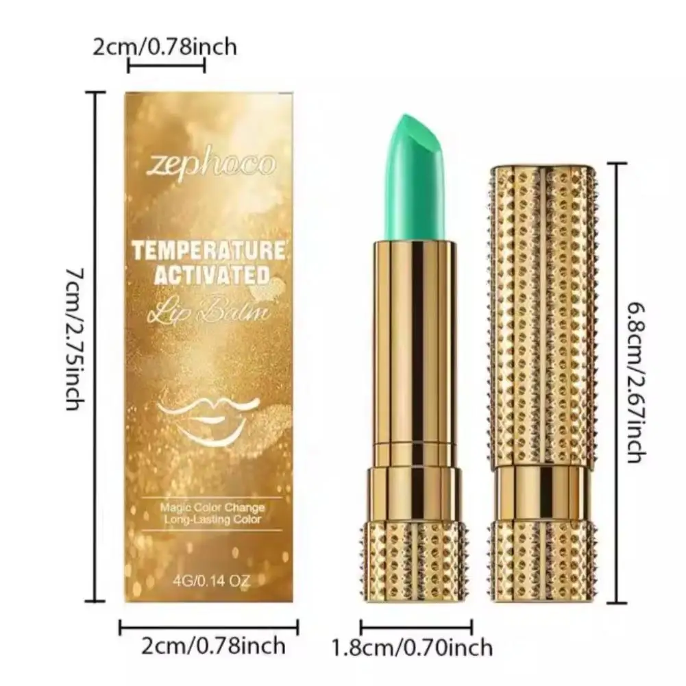 Magischer Lippenstift, Lippenbalsam, temperaturfarbverändernd, langanhaltend, nahrhaft, feuchtigkeitsspendend, wasserfest, Lipgloss, mattes Make-up – Detail 16