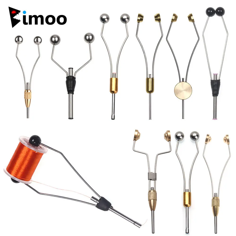 Bimoo Tungsten Steel/ Bi-ceramic Tip Fly Tying Bobbin Holder Standard & Small Thread Bobbin Fishing Fly Lure Baits Making Tools