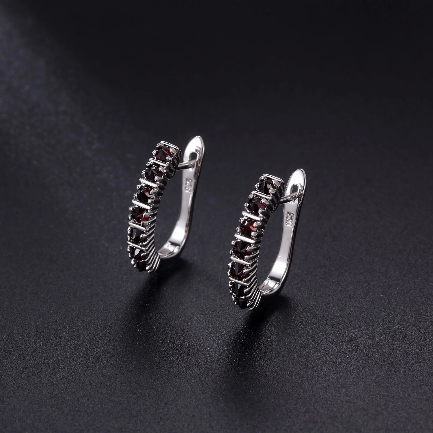 Luxury brand genuine real jewels Straight Natural Stone Personalized Set Tourmaline s925 Silver Earrings Earstuds high quality