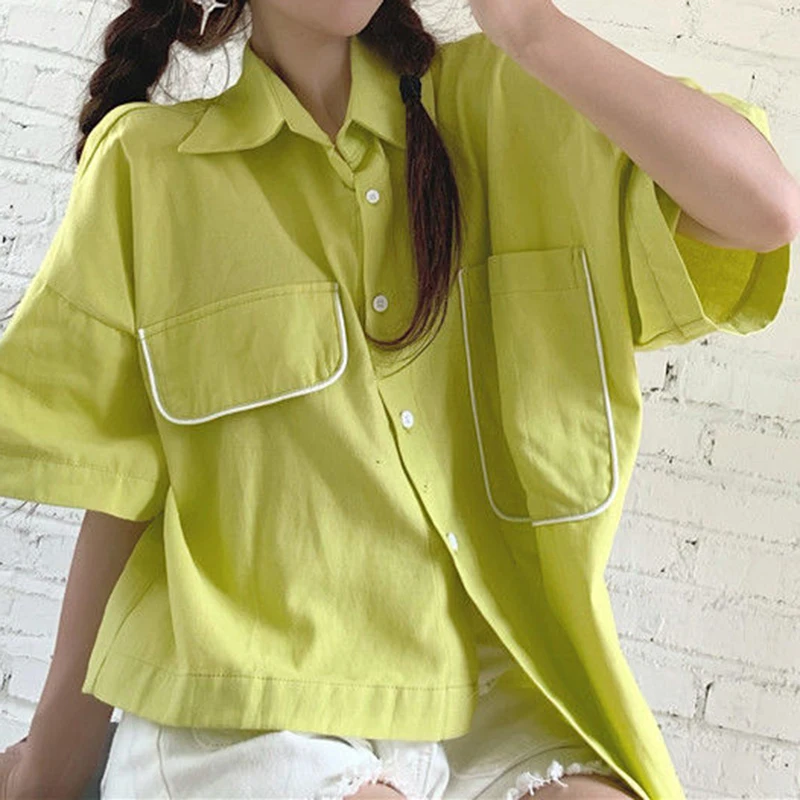 Large size white shirt, women's summer short sleeved shirt, irregular loose top  blouses for women fashion 2024