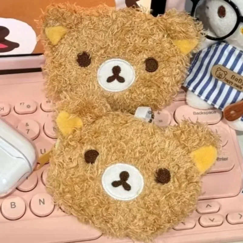 กระเป๋าใส่เหรียญตุ๊กตาอนิเมะริลัคคุมะสุดน่ารักสำหรับเด็กผู้หญิง กระเป๋าการ์ตูนน่ารัก กระเป๋าเก็บของสำหรับเด็ก ที่ใส่บัตร อุปกรณ์เสริม ของขวัญคริสต์มาส