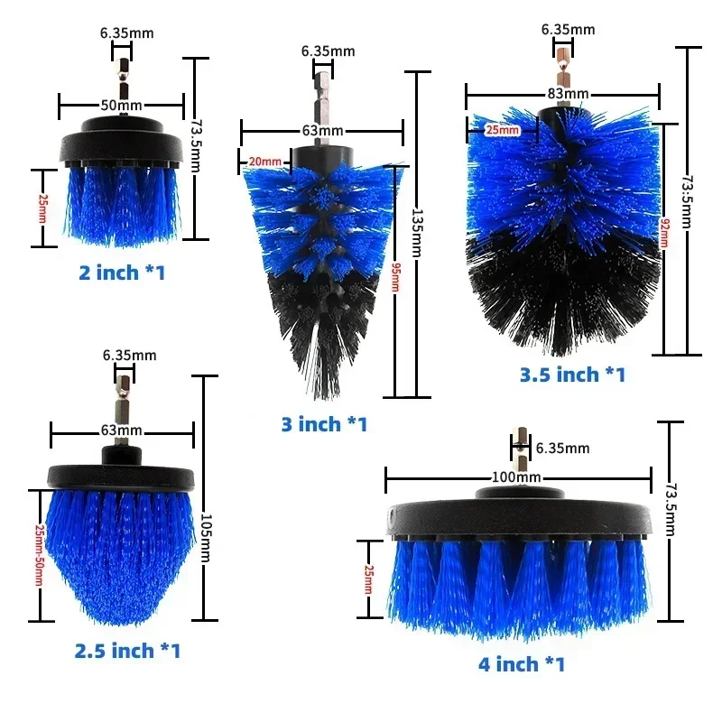 Brosse de perceuse à poils électriques ronds, ensemble d'outils de livres éloignés, brosses à récurer, outil de lavage de voiture, 3 pièces, 6 pièces, 11 pièces