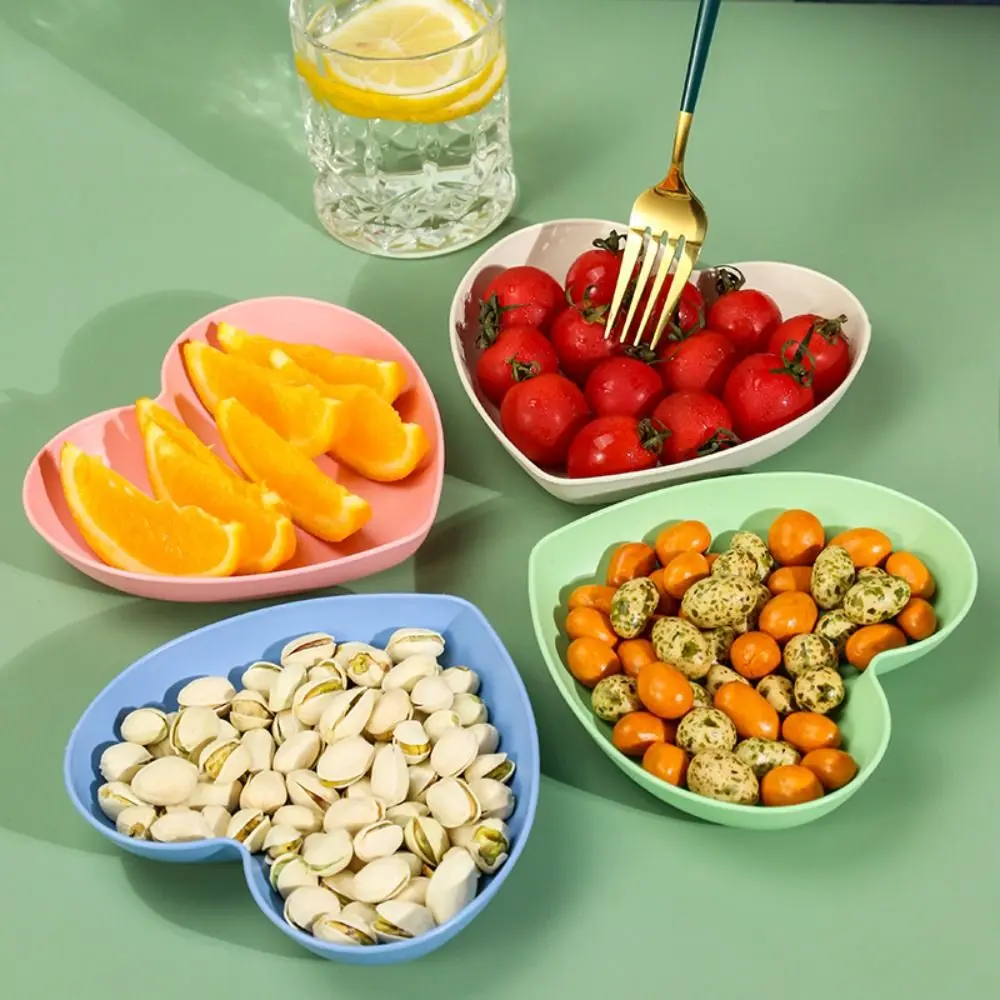 Heart Shaped Dinner Plate Storage Box Food Grade PP Material Dried Fruit Plate Candy Plate Container Snack Tray