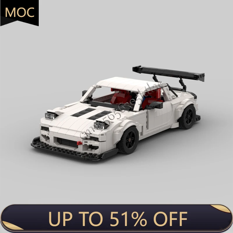 

New 1188 Parts Moc Technology Racing White Supercar Model Building Blocks Speed Vehicle Bricks Toys Kids Surprise Festival Gifts