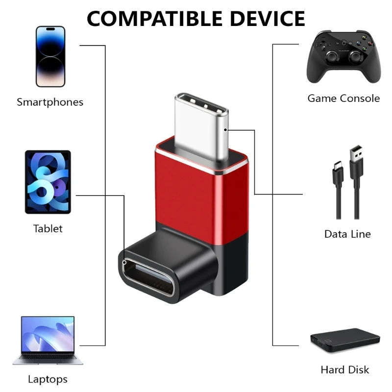 USB PD240W 8K 60 هرتز موصلات شاحن الكوع 40 جيجابت في الثانية 90 درجة محولات USB F19E