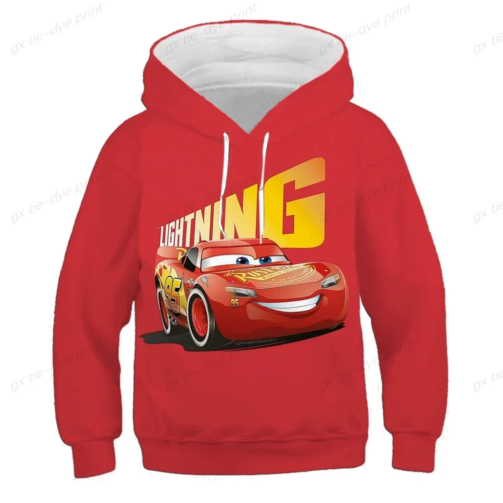 Sudadera con capucha de Pixar Cars para niños, camiseta de manga larga con dibujos de relámpago McQueen para niños, ropa para bebés, sudaderas con capucha para niñas, camisetas superiores