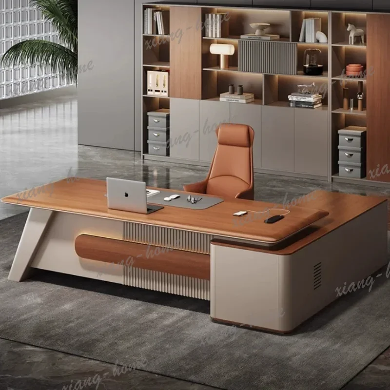 Factory Direct Equipment Calendar Office Desk Wood Executive Laptop Decorations Office Desk Trim Reception Mesa Escritorio Estud