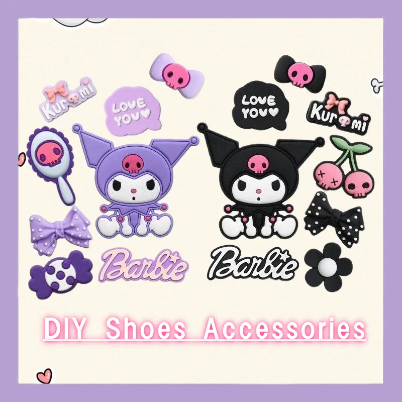 Hot Selling Sanrio Kuromi Set Shoe Charm My Melody Pvc Decoration Accessories For Clogs And Sandals Birthday Xmas Party Gifts