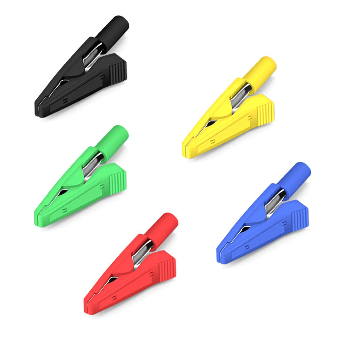 10A Insulated Alligator Test Clip Brass Nickel‑Plated Crocodile Clamp With 2mm Banana Jack For Multimeter Test Lead Connector