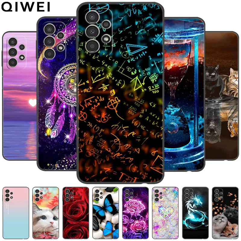 Funda de silicona negra para Samsung Galaxy A13 A137F, parachoques suave de TPU A la moda para Galaxy A13 4G / A23 4G 5G, Fundas protectoras A 23 13