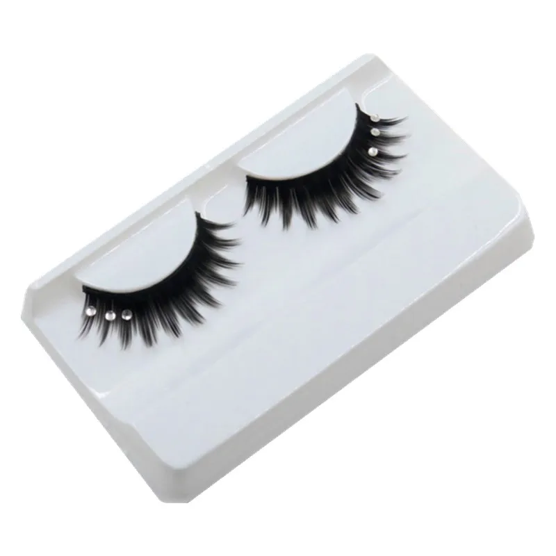 Glitter Rhinestone Cross Fake Eyelashes Extension Natural Long Cosplay Manga Lashes Korean Women Korean Makeup Products