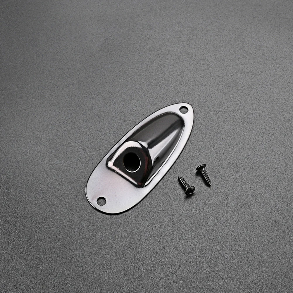 

1 set 1 Set Of Guitar Jack Plate Black Electric Guitar Replacement Output Accessory Durable Sturdy Useful For Compatible