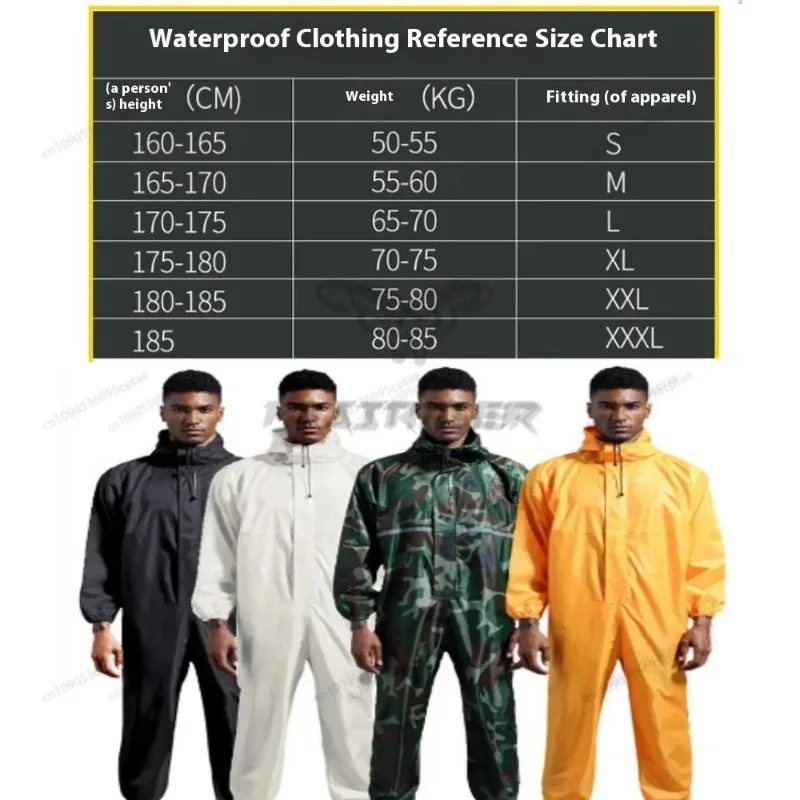 10 colors Motorcycle Rainwear Cover Outdoor Rain Coat Suit Work Clothes One-piece Raincoat Overalls Hooded Jackets dust-proof