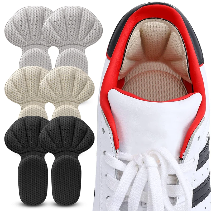 T-Shaped Heel Stickers Sneakers Heel Protection Pads Pain Relief Shoe Size Reducer Half Cushion Heel Inserts Shoe Foot Care Pad