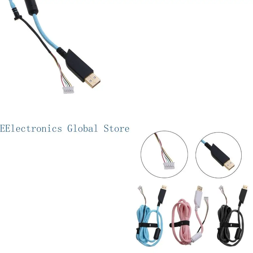 

462B USB Mouse Lines Wire Mice Cable Repair DIY Umbrella Rope for EC1-A EC1-B FK1Mice