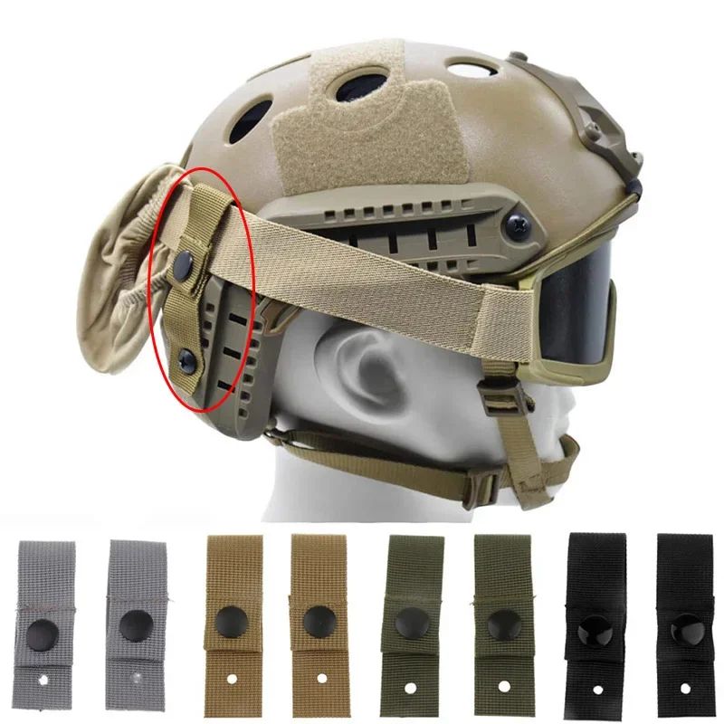 2 STUKS Tactische Goggle Retentie Bandjes voor MICH/ACH Helm MOLE Helm Accessoires Helm Bevestigingsriem Jachtuitrusting