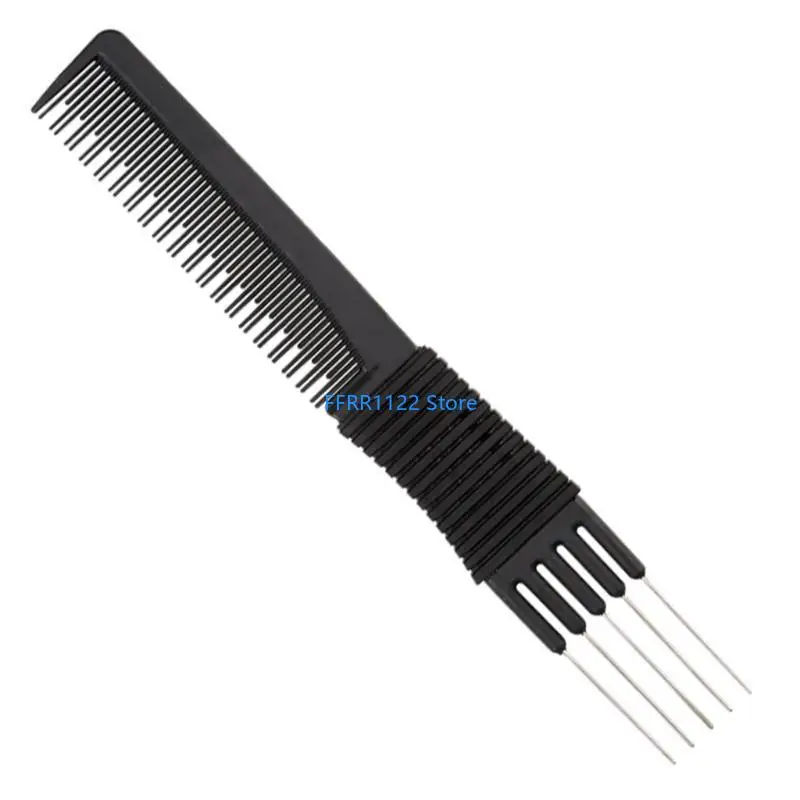 Y1UF Lift Teasing Combs with Metal Prong Antistatic Designs for Women Girls Keep Scalp Healthier Black