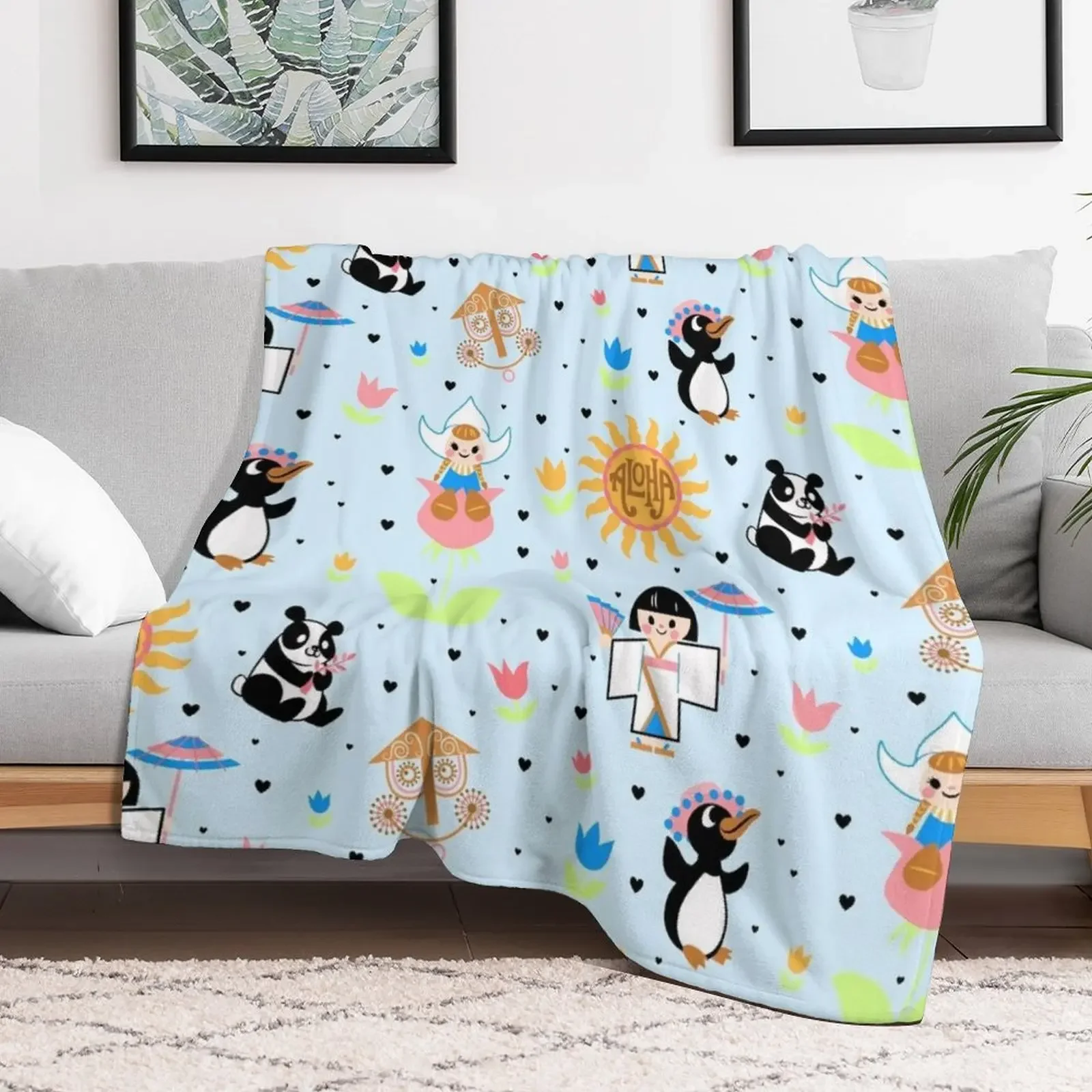 It's a small world (mimic design) Throw Blanket Kid'S christmas decoration Decorative Beds Sofa Blankets