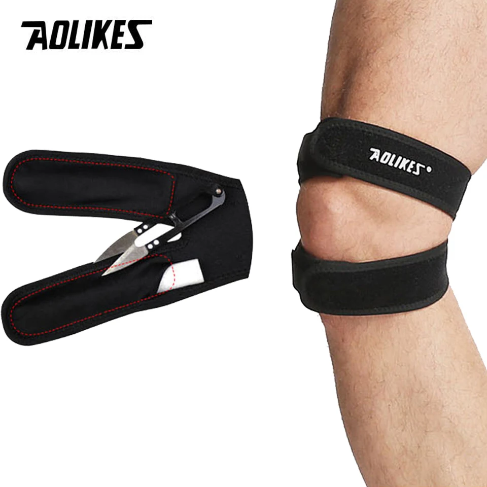 AOLIKES 1PCS Professional Patella Knee Brace for Knee Pain/Meniscus Tear,Adjustable Compression Patellar Tendon Support Strap