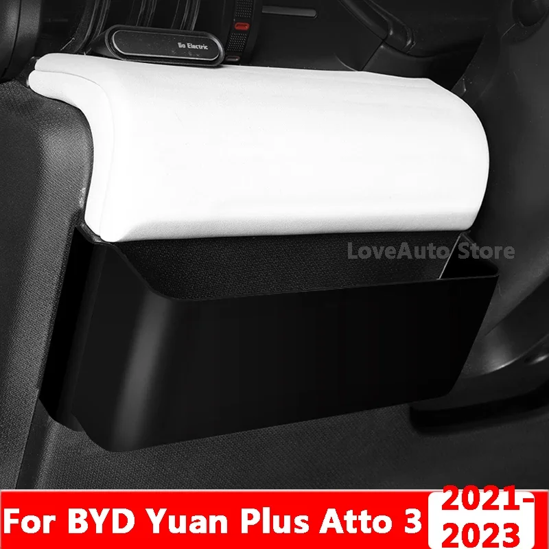 

Для BYD Yuan Plus Atto 3 2022 2023, автомобильный ящик для хранения под рулевым колесом, контейнер для интерьера, аксессуары для укладки, чехол