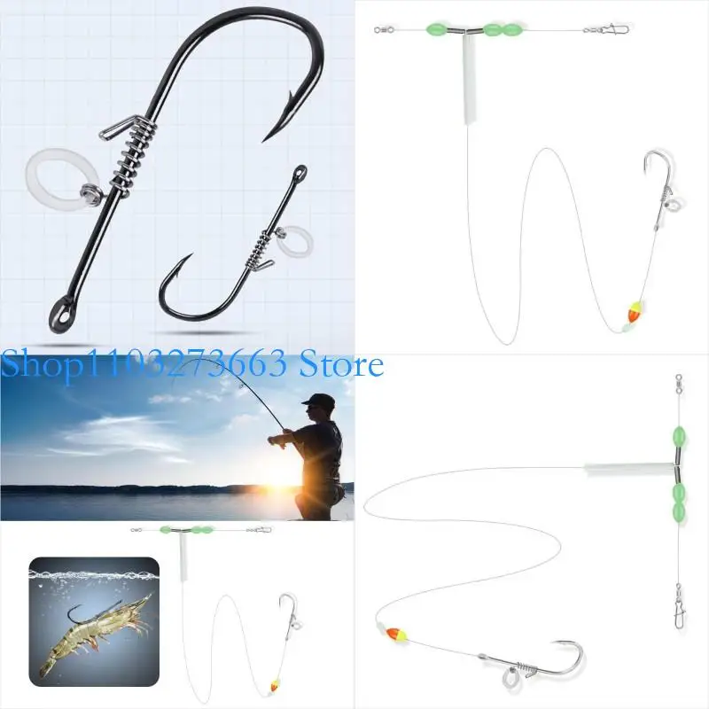 

R6FE Fish Hook on Shrimp Back Pompano Rig Fishing Rig Fishing Tackle Hook