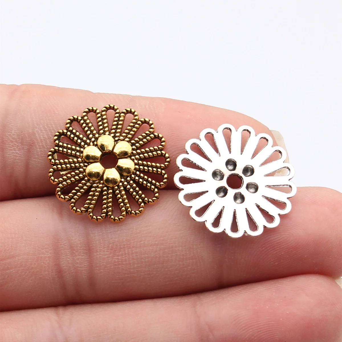 Classic Hollow Circle Floral Slice Link Connectors Accessories For DIY Handmade Jewelry Craft Making Bulk