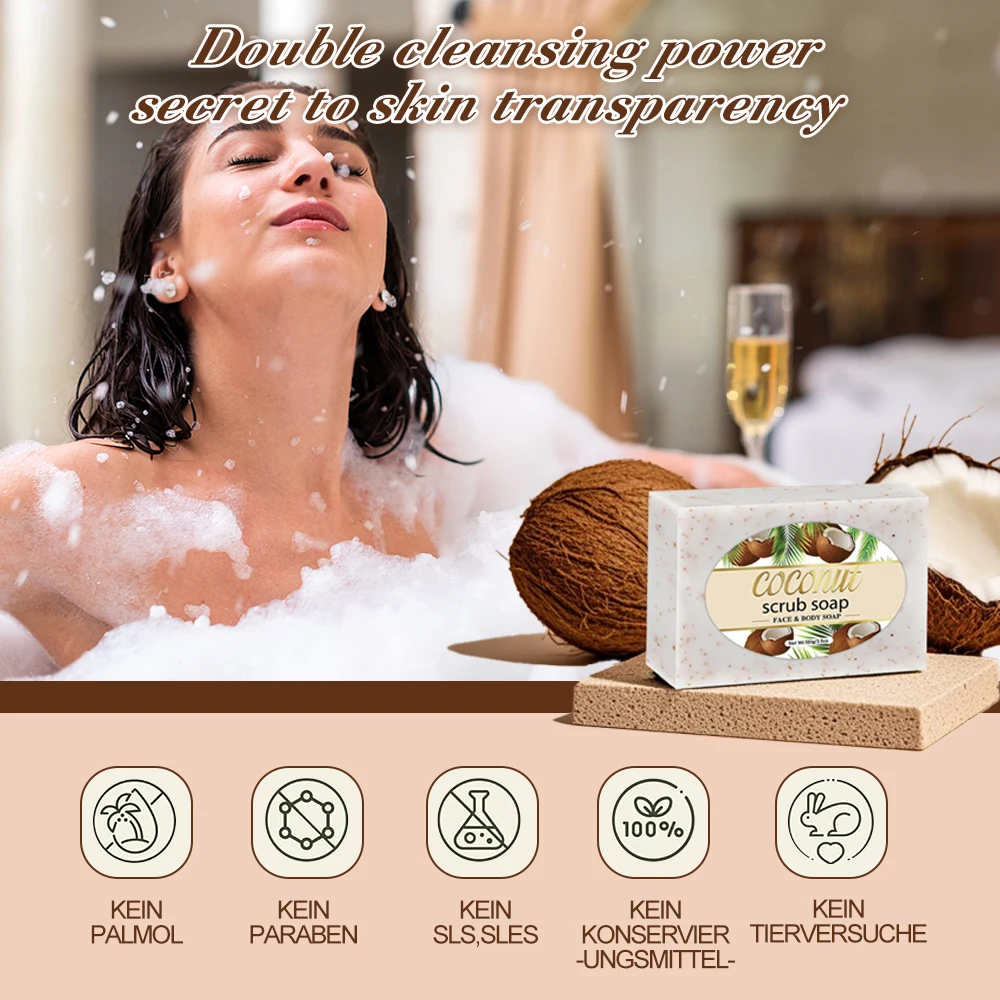 

Coconut Sugar Buff Bar - Silky Skin Buffing, Tropical Glow & Creamy Lather for Gentle Smoothing Escape