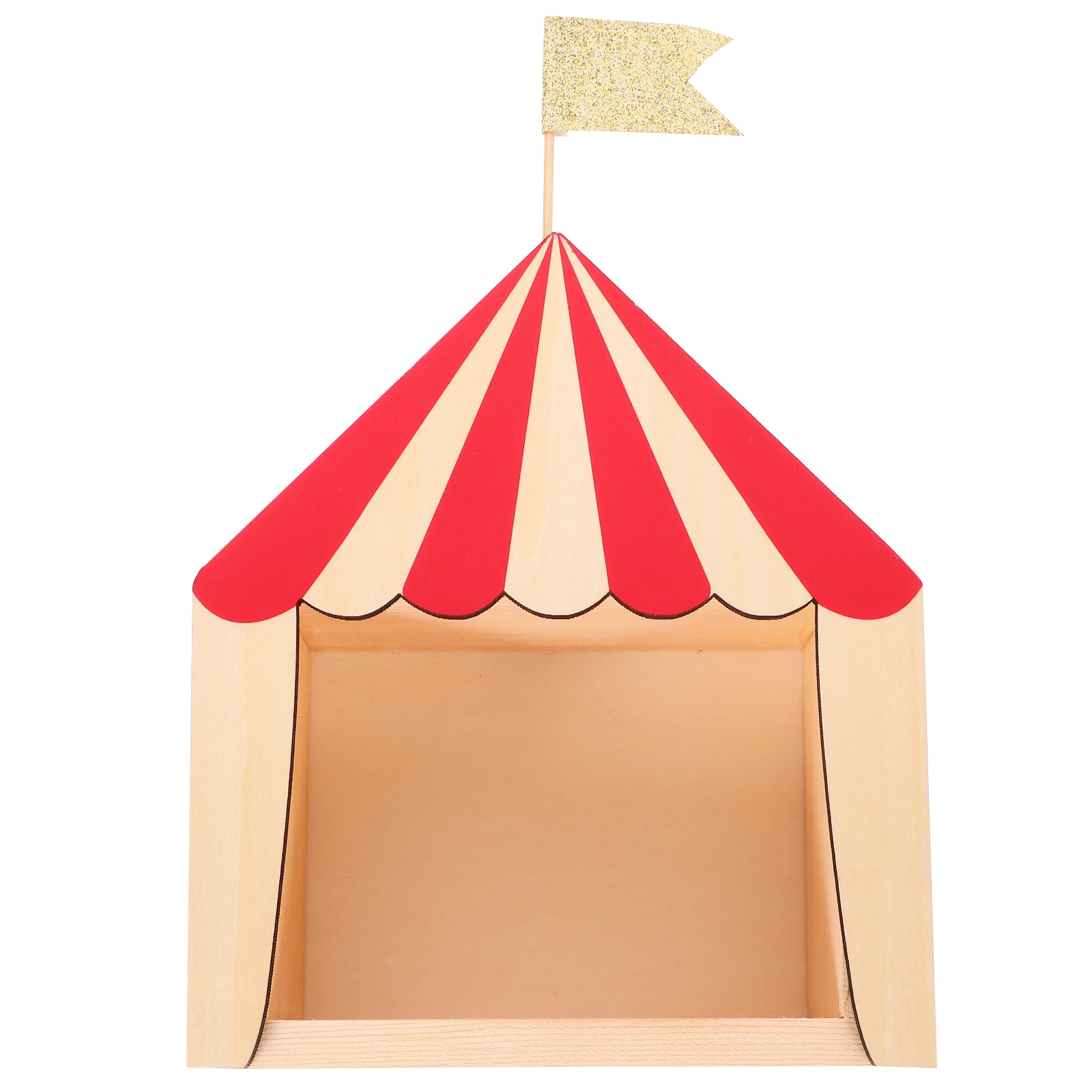 

1 pc Cabin Decorative Boxes Red Small Circus Theme Kids Room Adorable Nightstand Ornament Stackable Container Creative Adornment