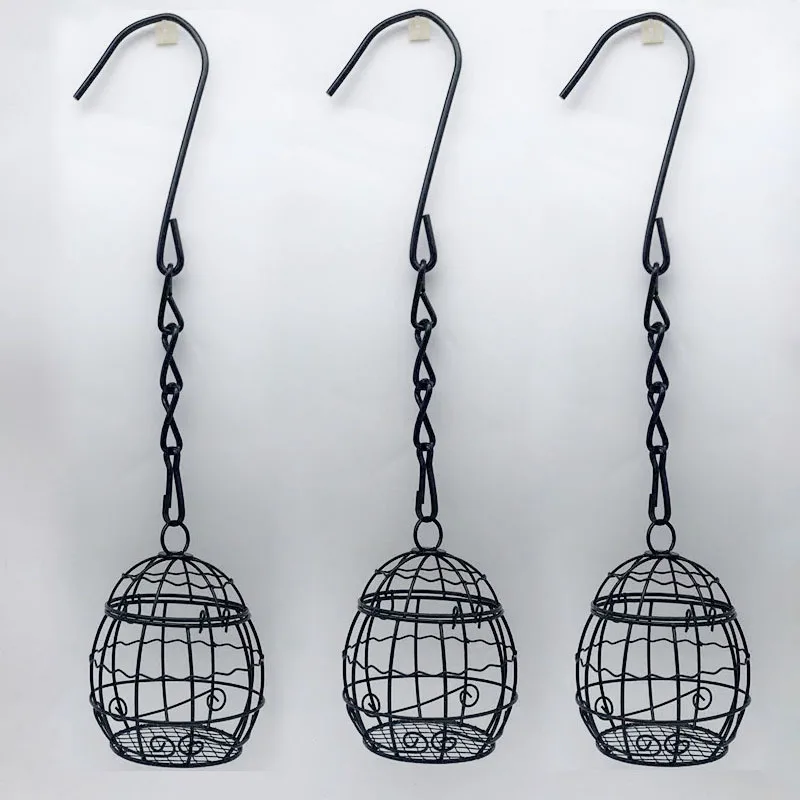 2PCS Outdoor Birdcage Bird Feeder Spring Hanging Bird Feeder Garden Yard Feeder