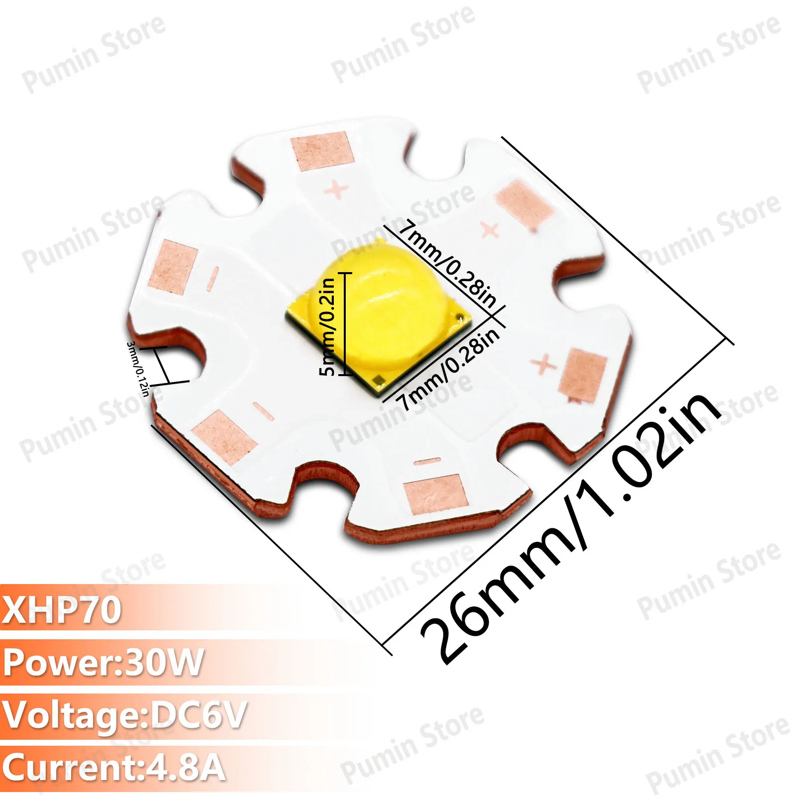 

XHP70 Мощный светодиодный фонарик 30 Вт DC6V сильный свет шарик 4,8A 26 мм портативный фонарь для рыбалки, кемпинга, уличный налобный фонарь, 2 шт.