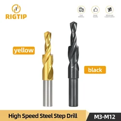 RIGTIP Counterbore Twist Step Drill M35 Cobalt/HSS Dual Cutting Bit HSS for Metal 90 180 Degree M3 To M12 Cone Drilling Tool