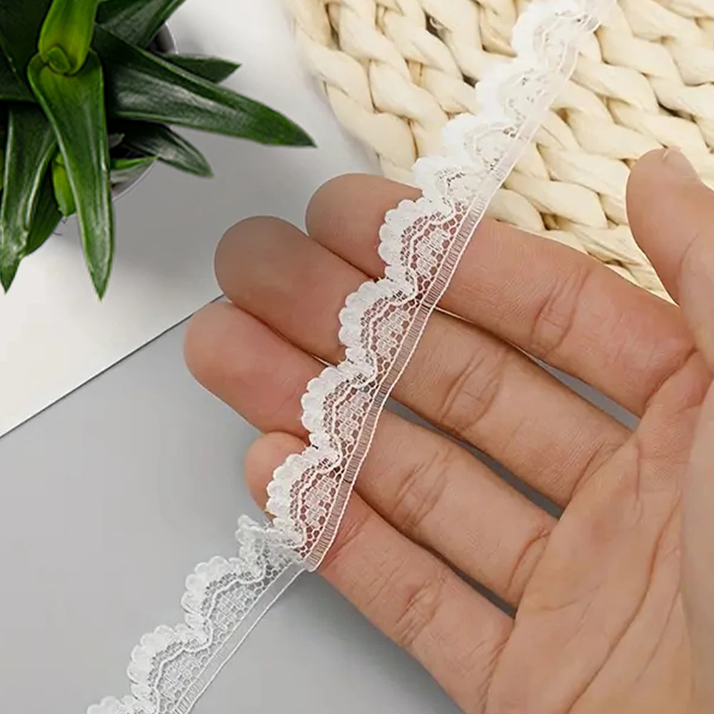 10 Roll White Lace Ribbon Decorative Lace Ribbon Sewing Diy Crafts Gift Packaging Wedding Supplies Clothing Accessories