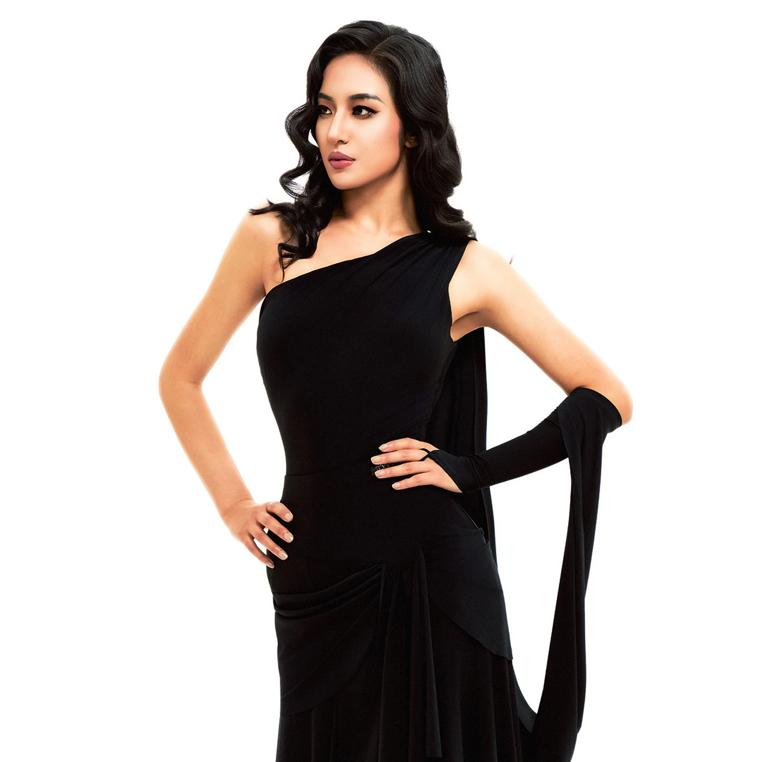 Modern Ballroom Dance Clothes Women Performane Costume Slant Shoulder Tops Leopard Black Bodysuit Adult Waltz Dance Wear SS1047